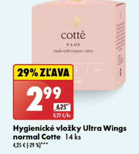 Cotté Hygienické vložky Ultra Wings normal