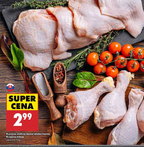 Krajina mäsa Kuracie stehná dolné