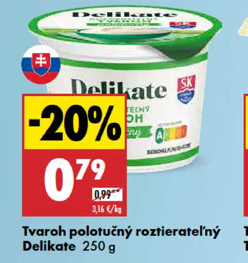 Delikate Tvaroh polotučný roztierateľný
