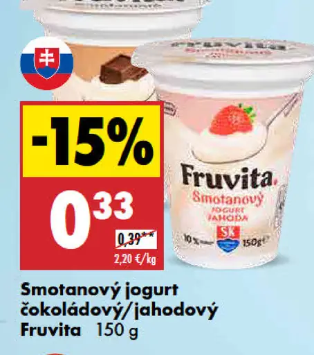 Fruvita Smotanový jogurt čokoládový/jahodový