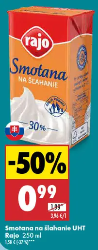 Rajo Smotana na šľahanie UHT