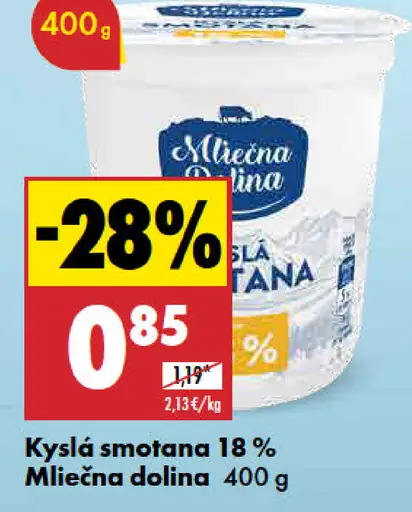 Mliečna Dolina kyslá smotana 18 %