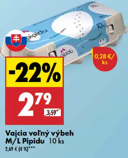 Vajcia voľný výbeh M/L Pipidu