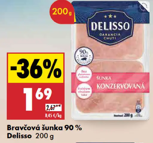 Delisso Bravčová šunka 90 %