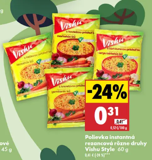 Vishu polievka instantná rezancová rôzne druhy