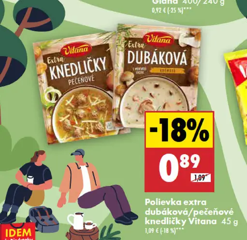 Vitana polievka extra dubáková/pečeňové knedličky