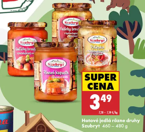 Szubryt Hotové jedlá rôzne druhy