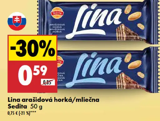 Sedita Lina arašidová horká/mliečna