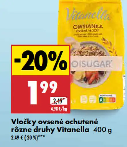 Vitanella Vločky ovsené ochutené