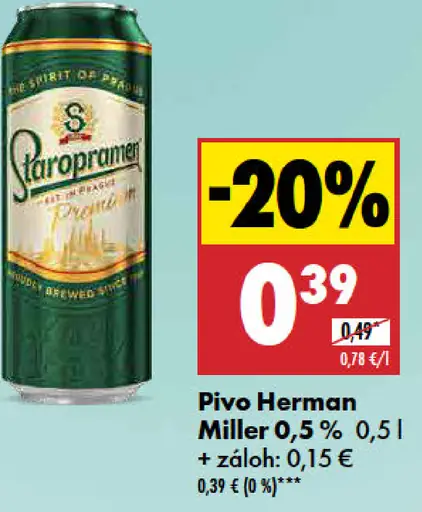 Herman Miller Pivo plechovka