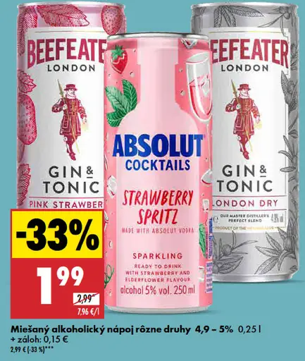 Absolut Cocktails Strawberry Spritz plechovka