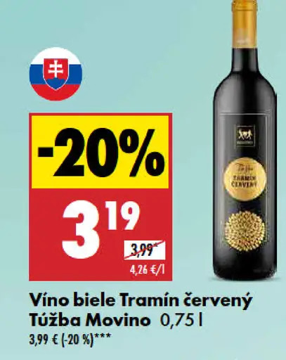Túžba Movino Vino biele Tramín červený