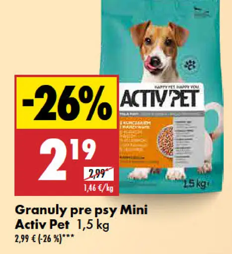 Mini Activ Pet Granuly pre psy