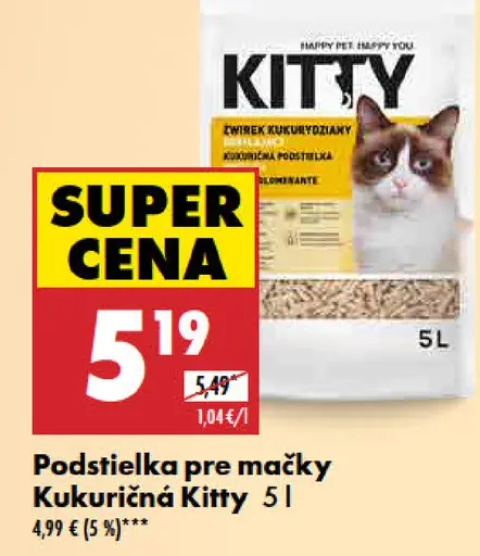 Kitty Podstielka pre mačky kukuričná