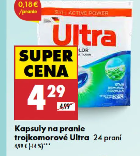 Ultra kapsuly na pranie trojkomorové