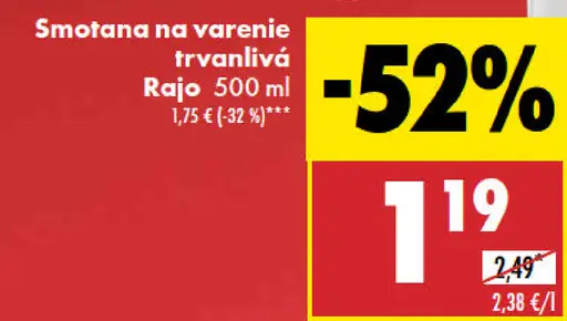 Rajo Smotana na varenie
