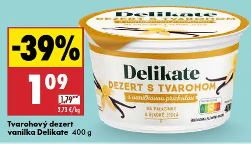 Delikate Tvarohový dezert vanilka