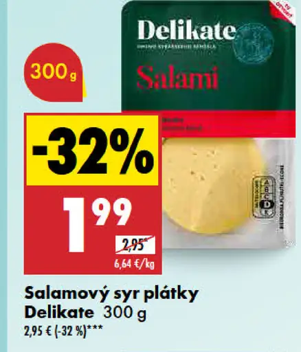 Delikate Salamový syr plátky