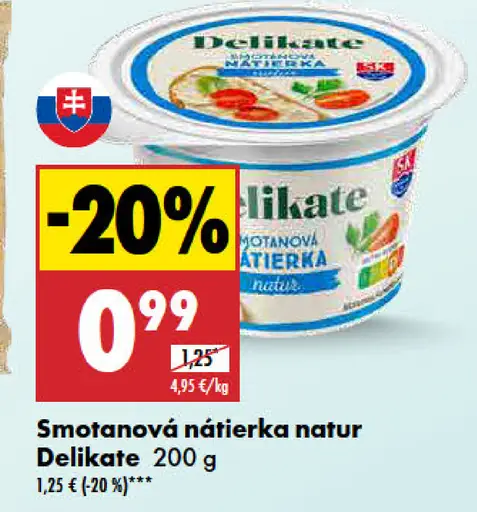 Delikate Smotanová nátierka natur
