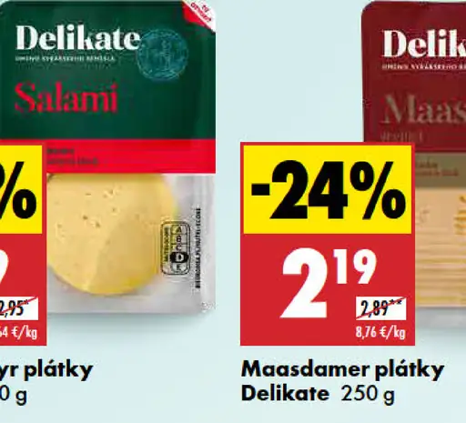 Delikate Maasdam plátky