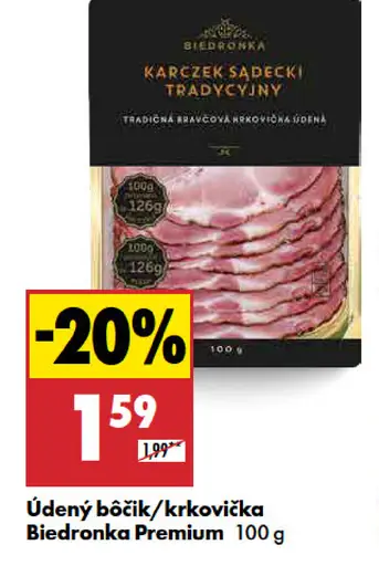 Biedronka Premium Údený bôčik/krkovička