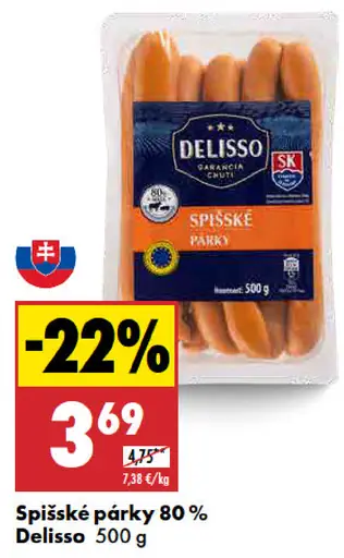 Delisso Spišské párky 80 %