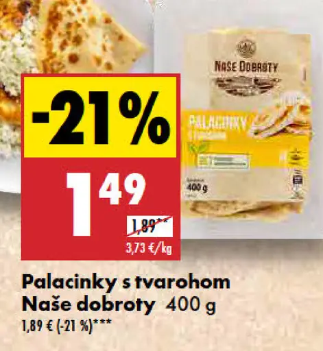 Naše dobroty Palacinky s tvarohom