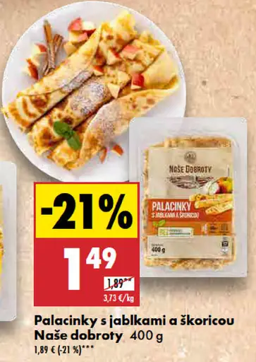 Naše dobroty Palacinky s jablkami/syrom
