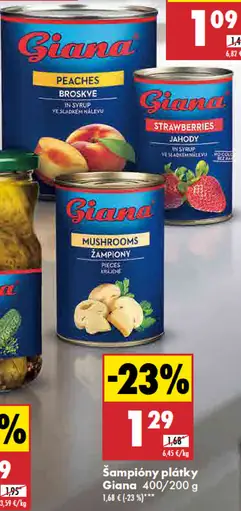 Giana Šampiňóny plátky
