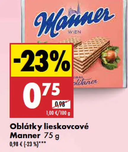 Oblátky lieskové Manner