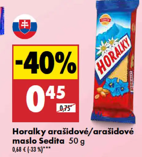 Horalky arašidové/arašidové maslo Sedita