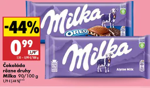 Čokoláda rôzne druhy Milka