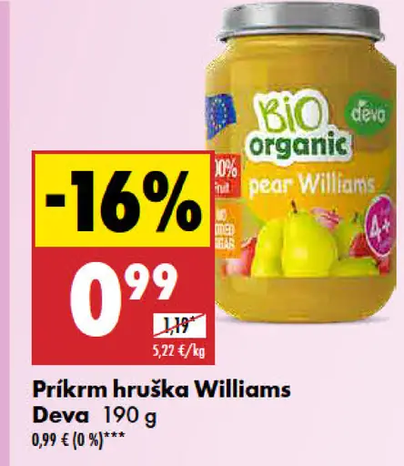 Príkrm hruška Williams Deva
