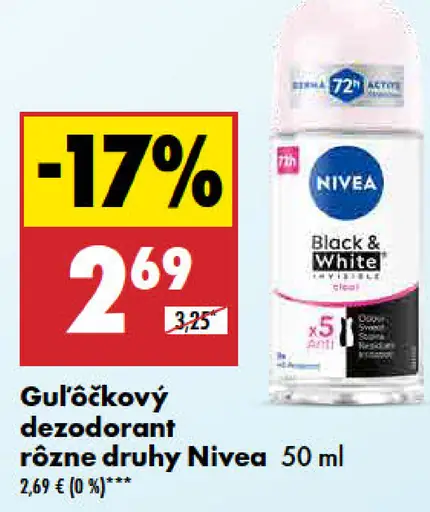 Nivea dezodorant rôzne druhy