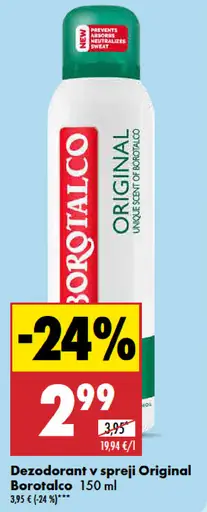 Borotalco Dezodorant v spreji Original