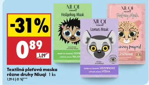 Niuqi Textilná pleťová maska