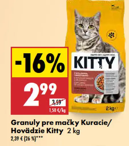 Kitty granuly pre mačky kuracie/hovädzie