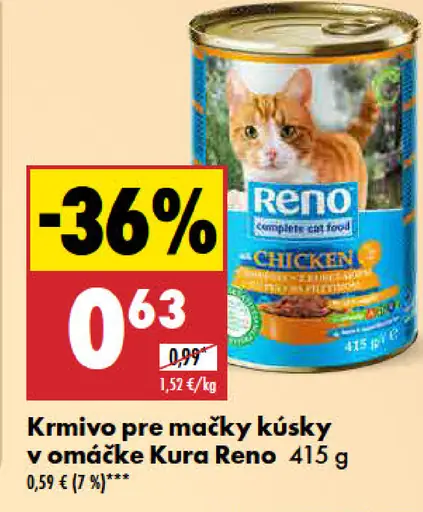 Reno Krmivo pre mačky kúsky v omáčke