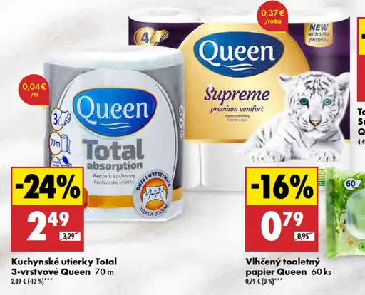 Queen Kuchynské utierky Total 3-vrstvové