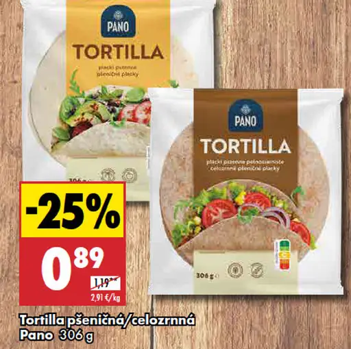 Pano Pšeničná/Celozrnná tortilla