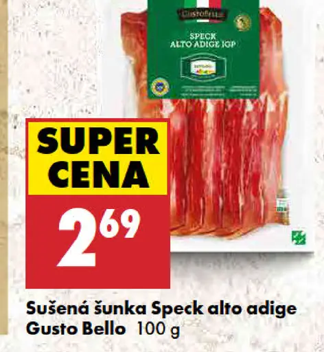 Gusto Bello Sušená šunka Speck alto adige