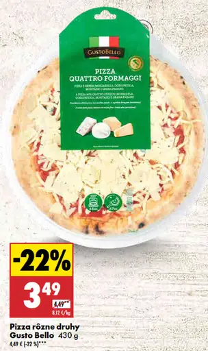 Gusto Bello Pizza rôzne druhy