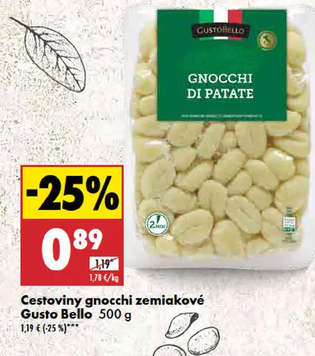 Gusto Bello Cestoviny gnocchi zemiakové