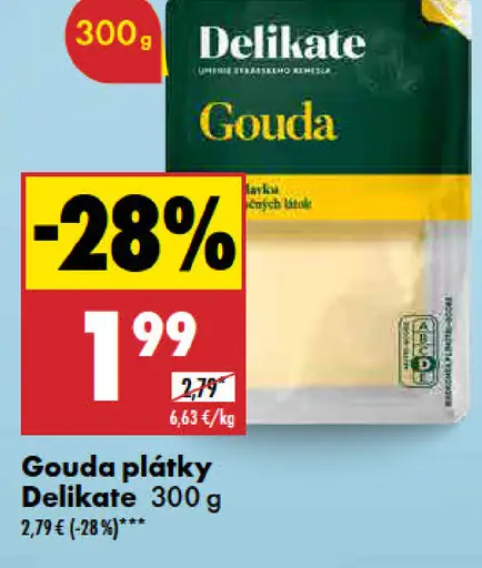 Delikate Gouda plátky
