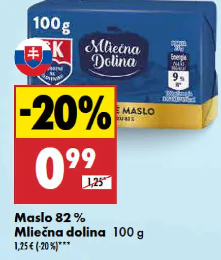 Mliečna Dolina Maslo 82%