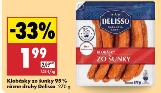 Delisso Klobásky zo šunky