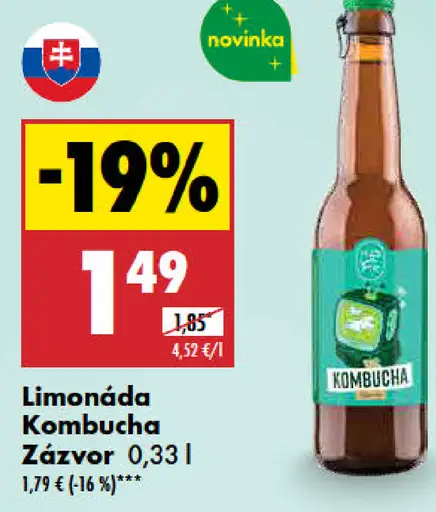 Kombucha Zázvor Limonáda