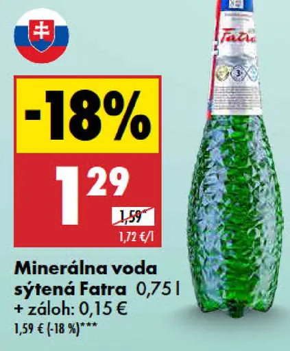 Fatra Prírodná minerálna voda sýtená