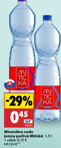 Mitická Minerálna voda jemne perlivá