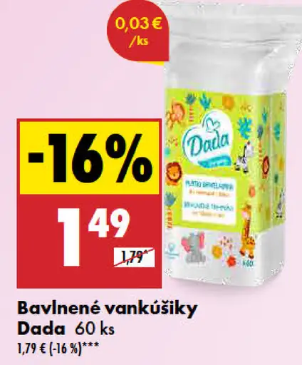 Bavlnené vankúšiky Dada